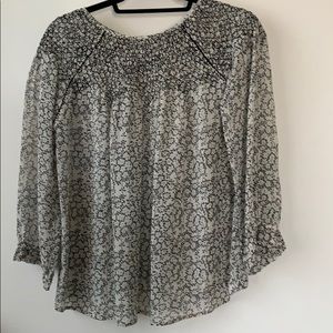 Black and cream silk blouse
